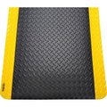 Global Equipment Global Industrial„¢ Diamond Plate Ergonomic Mat 15/16" Thick 2' x 3' Black/Yellow Border 24361516Y